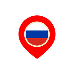 russia map location flag pin with russian national symbol in red for modern sign and pointer icon png