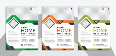 Home sale flyer template design and property flyer or a4 real estate flyer template design vector illustration
