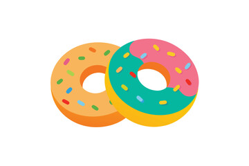 colorful donuts isolated on white