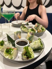 woman eating salad