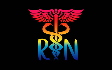 Obraz premium Cute RN Registered Nurse t-shirt quotes svg design