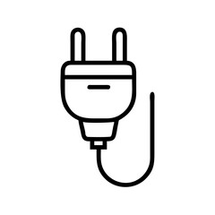 Obraz premium European Power Plug Icon Simple Line Art Vector Graphic