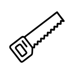 Hand Saw Icon Line Art Illustration of a Hand Saw