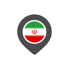 iran flag map location pin with iranian national symbol in black for modern sign and marker icon png