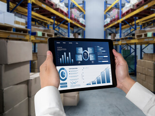 Business data dashboard provide business intelligence analytic for marketing strategy planning...
