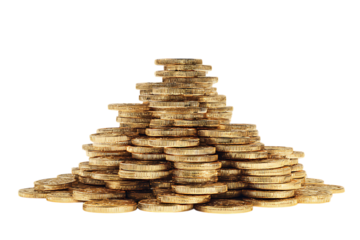 Large pile of gold coins, wealth, richness concept