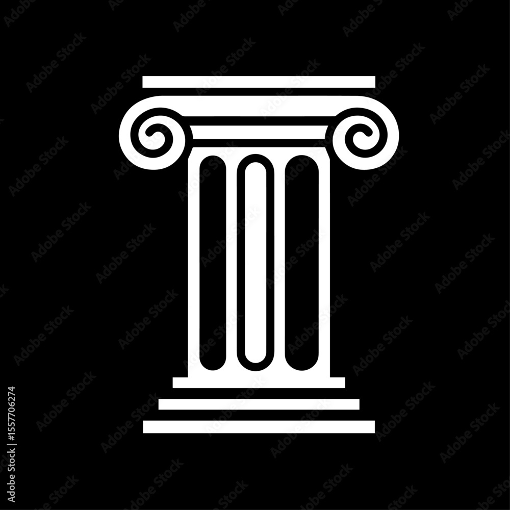 Poster classic column design element. this ionic column graphic is perfect for architectural projects, hist