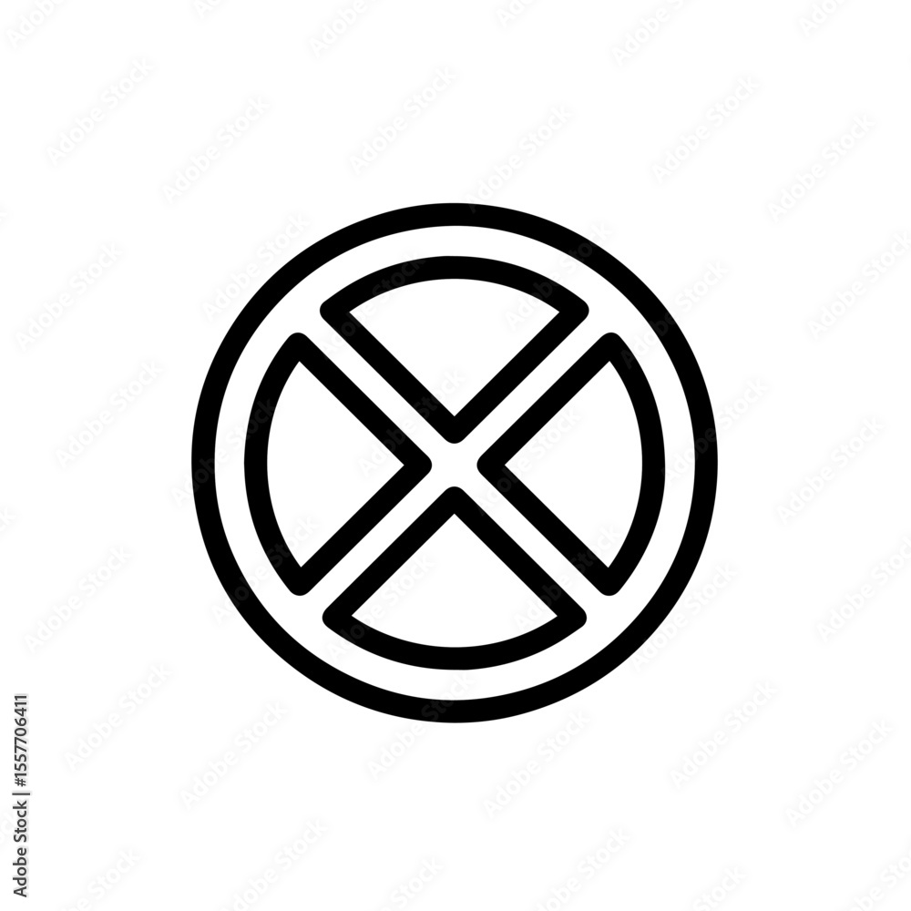 Aufkleber simple graphic design element. circular icon with cross. modern minimalist symbol for website, app, 