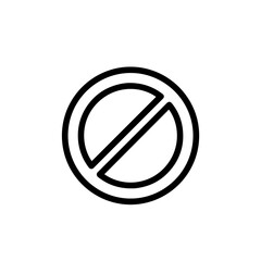 Simple prohibition sign.  Prohibition symbol in circle.  Design element for warning, restricted access, or no entry. This prohibition symbol is perfect for user interfaces, websites, and applications.