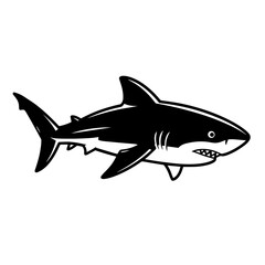Fototapeta premium Great white shark illustration. Powerful predator image for awareness campaigns. Shark awareness day graphic for educational materials or posters.