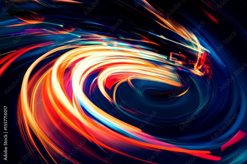 Canvas Prints abstract swirling light patterns in vibrant colors