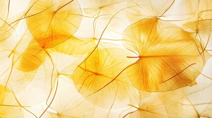Golden Skeleton Leaves Abstract Background Texture