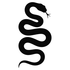 Fototapeta premium Snake silhouette in coiled shape for nature and wildlife-themed vector design