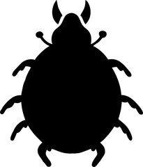 A funny vector cartoon illustration of various insect characters, including a brown rhinoceros beetle, a Colorado potato beetle, and other cute pest bugs isolated on white