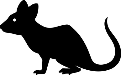 Black cat and dog silhouettes with kangaroo vector illustrations