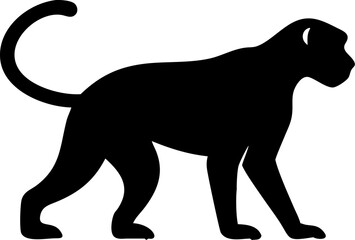 Black cat and dog animal silhouettes, vector icons of pets and wild mammals