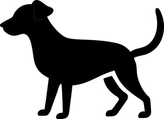 Black vector silhouettes of domestic animals, including running dogs, cats, and horses
