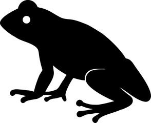 Here's a concise description combining your terms, Vector illustration of a frog silhouette on a white background, a simple animal design