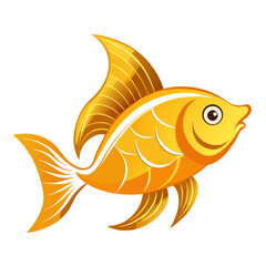 gold fish isolated on white background