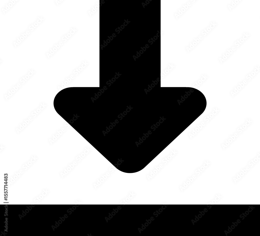 Poster illustration of a simple trash can icon with a lid and two vertical lines inside the bin body
