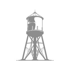 Water Tower Silhouette Illustration 