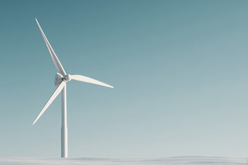 Fototapeta premium minimalist topdown view of single wind turbine in portugal at high noon