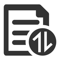 Document with up and down arrows icon representing data transfer or exchange