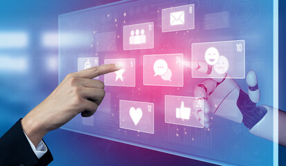AI analyzing social media metrics, reading user interaction patterns, tracking engagement levels,...
