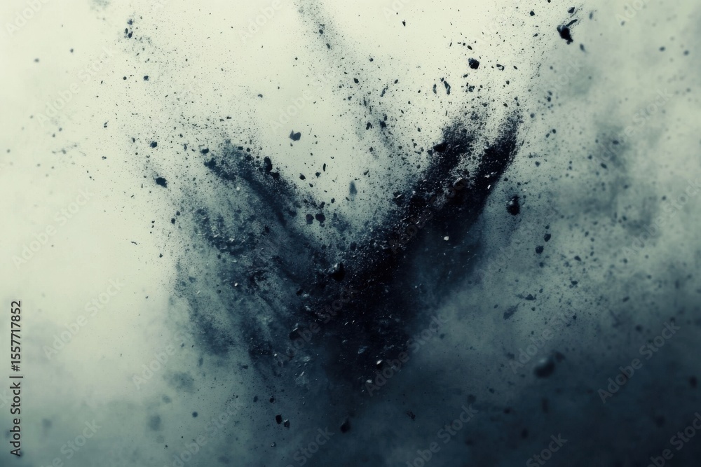 Aufkleber grunge texture with dark particles swirling in an abstract composition, grunge texture and particles