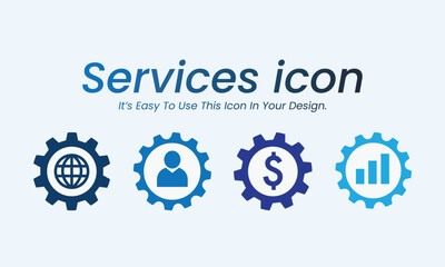 Vector Icons for Settings, Support, Tools & Help, service icon, repair service icon, ai service icon.