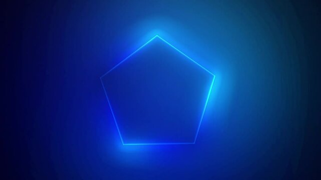 Neon polygon shape Frame animated backdrop with place for text, Glowing neon lines sign with flicker on black background, abstract loop saber Effect for logo reveal, led electric Placeholder gradient