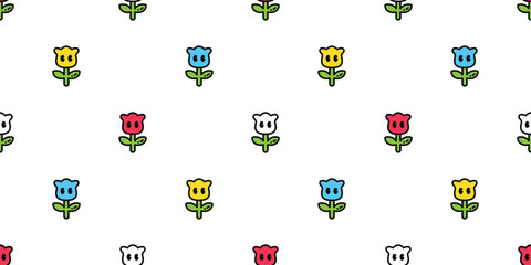 rose flower seamless pattern plant vector leaves garden forest repeat wallpaper tile background gift wrapping paper doodle illustration design scarf isolated