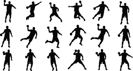 Dynamic Basketball Player Silhouettes: Action Poses for Sports Design, Illustration, and Graphic Projects