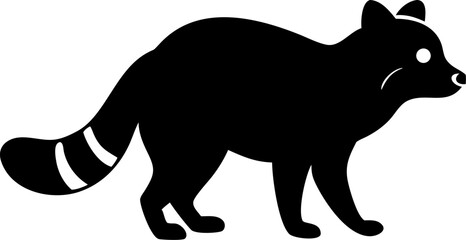 Here's a concise description combining your elements, Vector illustration of a wild animal silhouette, including a wolf and black cat outline