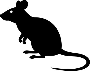 A funny cartoon vector silhouette of a cute black cat and white dog mammal with a tail, an isolated pet animal drawing