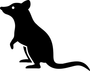 Black cat silhouette vector illustration, isolated feline mammal icon