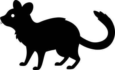 Black outline vector illustration of a wild running kangaroo silhouette