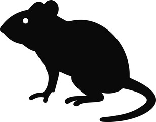 Funny cartoon vector silhouette illustrations of a rat, cat, and wild panther