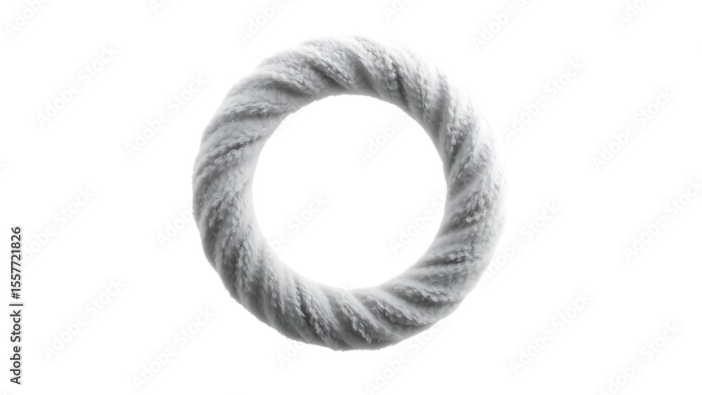 Poster plush circle shape isolated on white background 3d design element