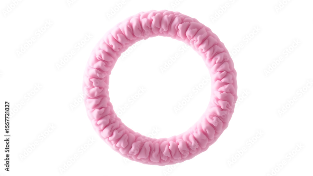 Poster plush circle shape isolated on transparent background 3d design element