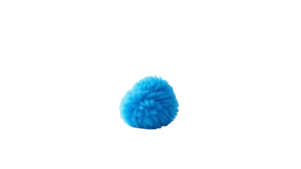 Plush blue shape isolated on white background 3d design element