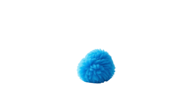 Plush blue shape isolated on white background 3d design element