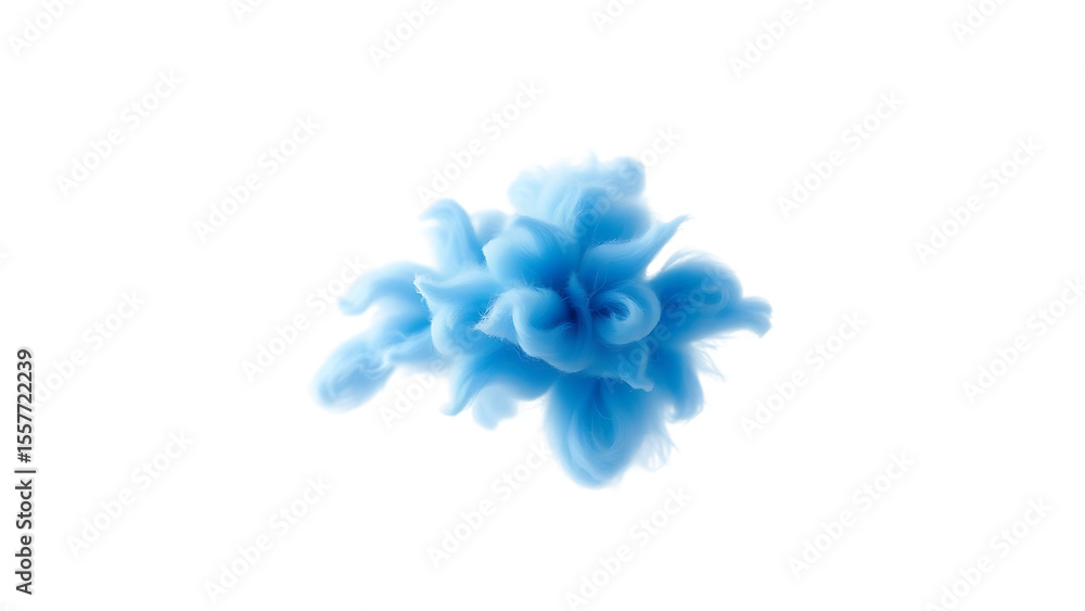 Poster blue abstract fluffy shape 3d design element isolated on white background