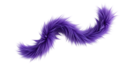 Abstract shape made of violet fur isolated on white background 3d rendering