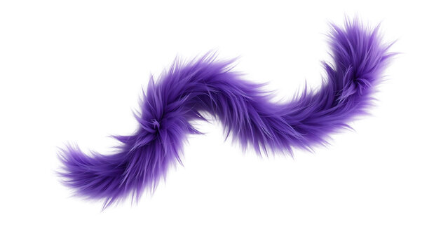 Abstract shape made of violet fur isolated on white background 3d rendering