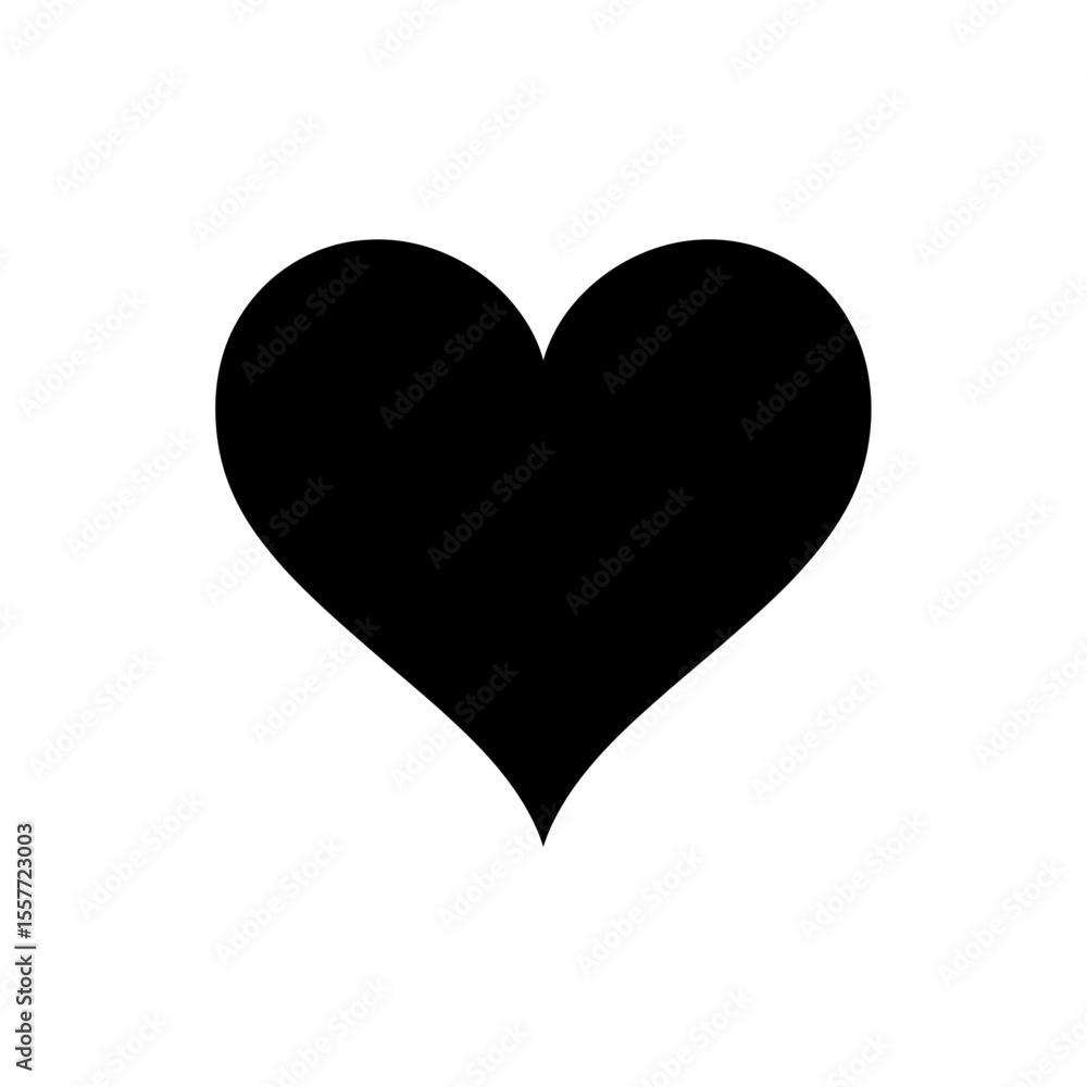 Aufkleber a simple graphic of a black heart shape isolated on a white background in a minimalist style image