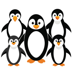 penguins on a white background
