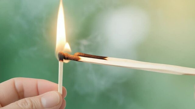 Igniting Connection: A moment of shared fire and energy. This image captures the precise instant a match sparks, ready to ignite a second. Symbolic of collaboration and synergy.