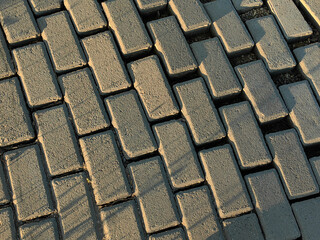 Granite Pavement Floor with Sunlit Gaps – Street Texture Detail