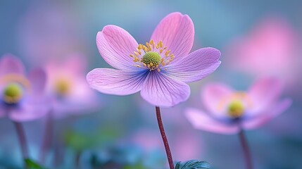 Fototapeta premium Delicate pastel pink flowers in soft focus.